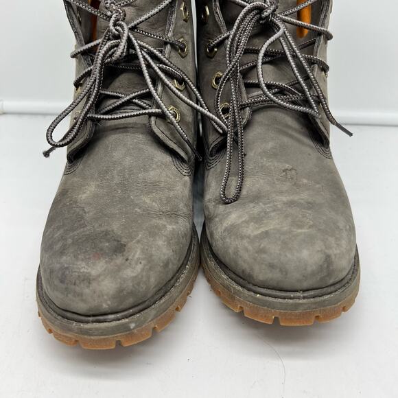 Timberland Boots Womens 8 Nubuck Suede Gray Lug Work - Picture 6 of 10